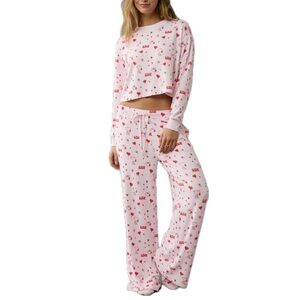 Ae Snoopy Valentine’s Day Plush Pants Pj set